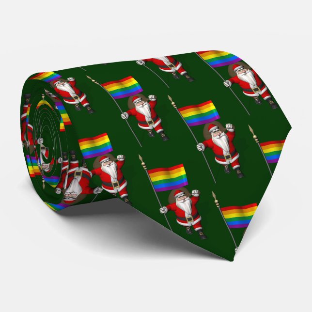jultomten med regnbåge Flagga Slips (Rullad)