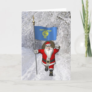 Jultomten med regon helgkort