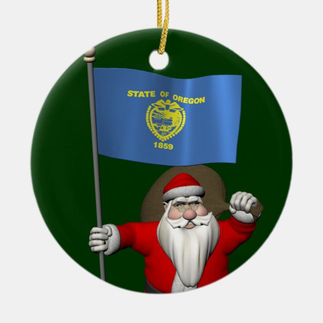 Jultomten med regon julgransprydnad keramik (Framsidan)