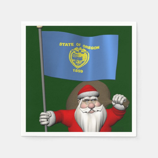 Jultomten med regon pappersservett (Framsidan)