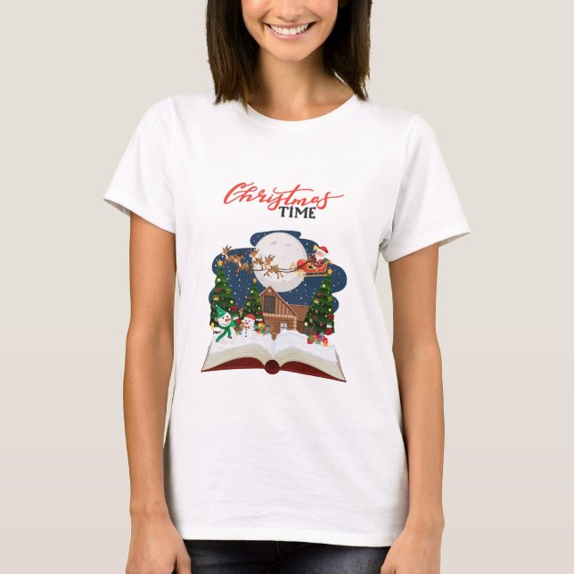 jultomten med renar t shirt (Framsida)