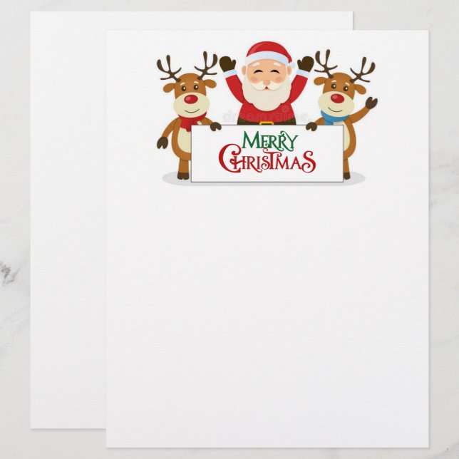 Jultomten med renhuvud brevhuvud (Fram/baksida)