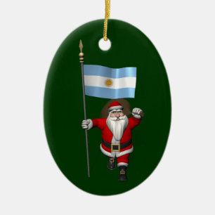 jultomten med Republiken Argentinas samtycke Julgransprydnad Keramik