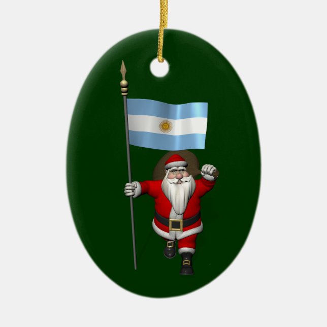 Jultomten med Republiken Argentinas samtycke Julgransprydnad Keramik (Framsidan)