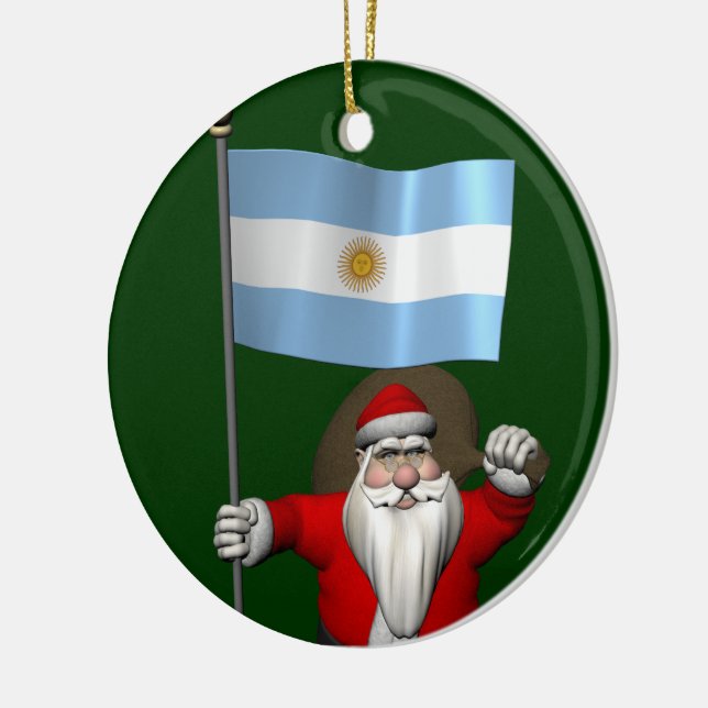 Jultomten med Republiken Argentinas samtycke Julgransprydnad Keramik (Vänster)