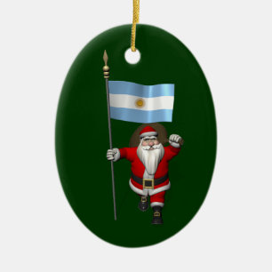Jultomten med Republiken Argentinas samtycke Julgransprydnad Keramik