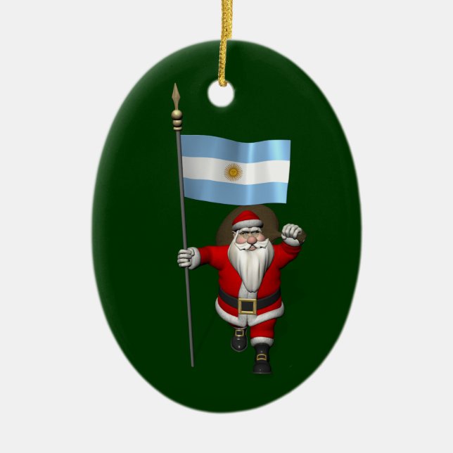 Jultomten med Republiken Argentinas samtycke Julgransprydnad Keramik (Framsidan)