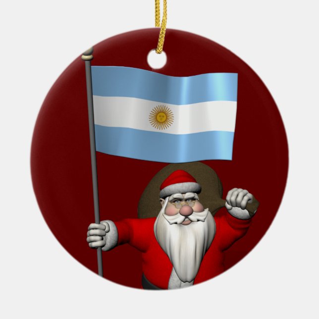 Jultomten med Republiken Argentinas samtycke Julgransprydnad Keramik (Framsidan)