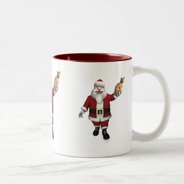 Jultomten med röd tabb Två-Tonad mugg (Höger)