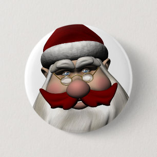 Jultomten med rödmustache knapp