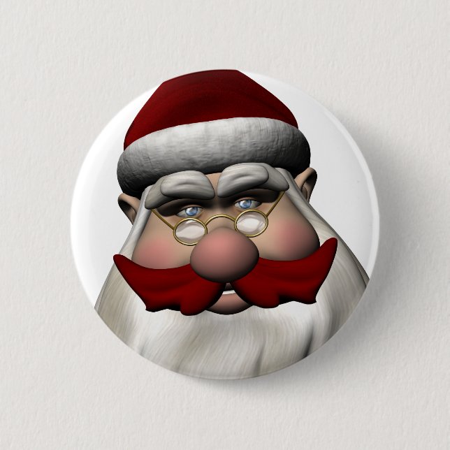Jultomten med rödmustache knapp (Framsida)