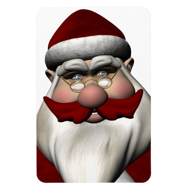 Jultomten med rödmustache magnet (Vertikal)