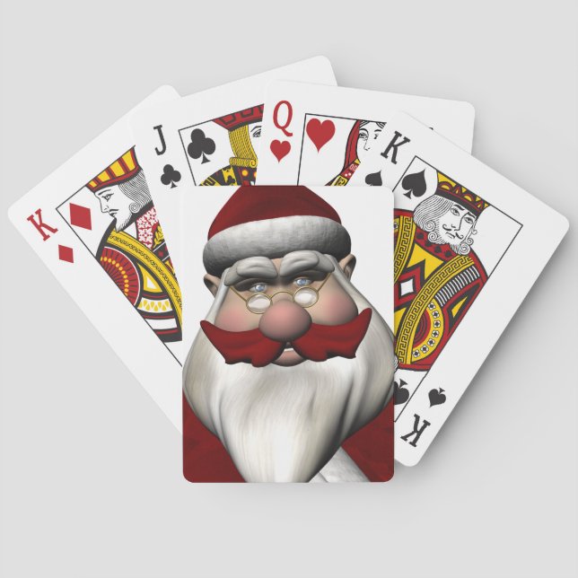 jultomten med rödmustache spel kort (Baksidan)