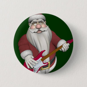 jultomten med rött elektriskt gitarr knapp