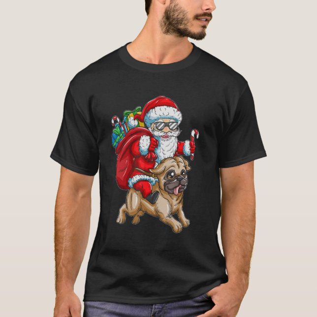 Jultomten med ryggsäck Hund Kids Kristus T Shirt (Framsida)