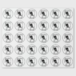 Jultomten med Sack Black and White Presentpapper