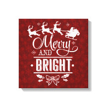 Jultomten med sligh Merry och Bright script