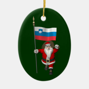 jultomten med Slovenien som kandidat Julgransprydnad Keramik
