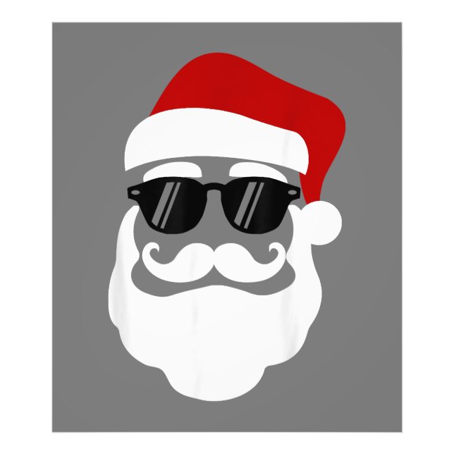 Jultomten med solglasögon - fin juldesign fototryck (Framsidan)