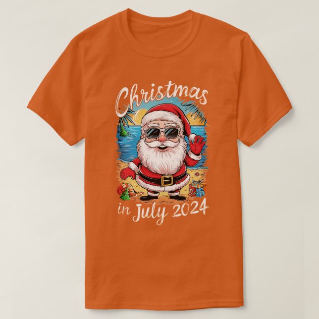 Jultomten med solglasögon och reflexion t shirt (Design framsida)