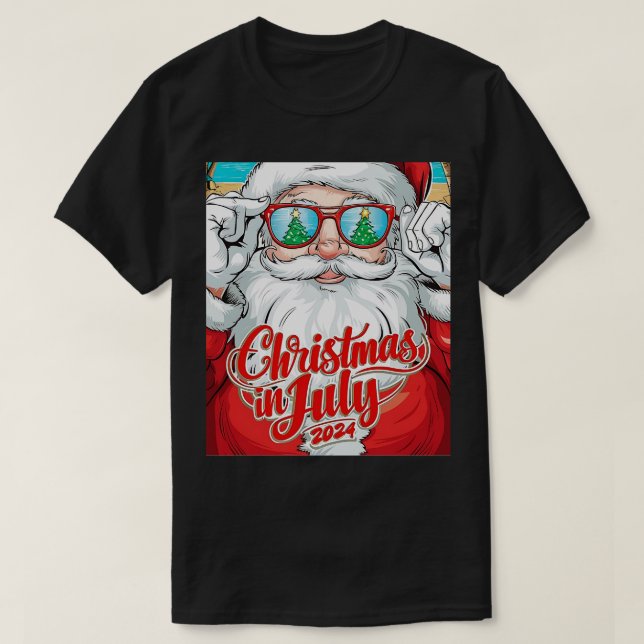Jultomten med solglasögon och reflexion t shirt (Design framsida)