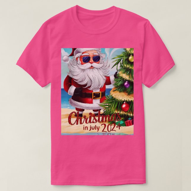 Jultomten med solglasögon och reflexion t shirt (Design framsida)