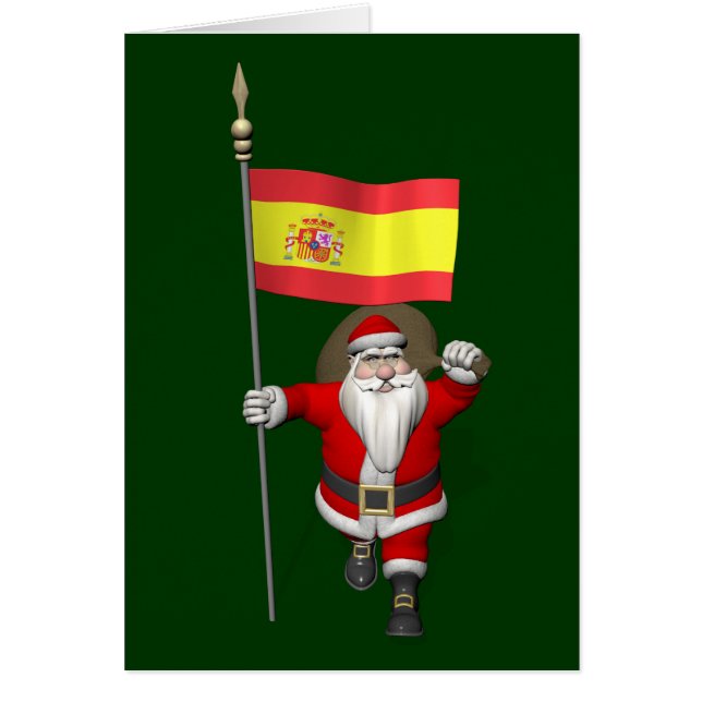 Jultomten med Spaniens inträde Hälsningskort (Framsidan)