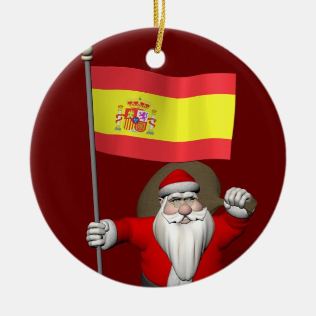 Jultomten med Spaniens inträde Julgransprydnad Keramik (Framsidan)