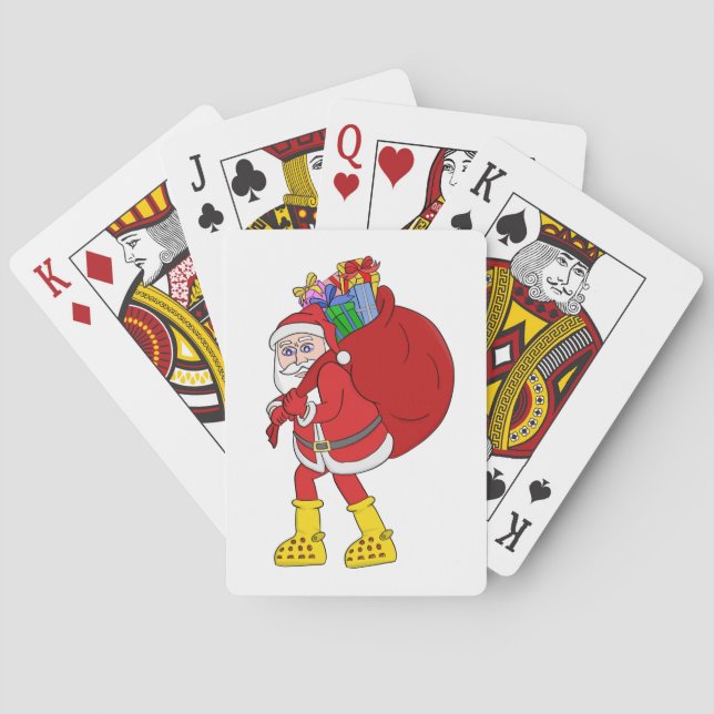 Jultomten med stora Gulter Casinokort (Baksidan)