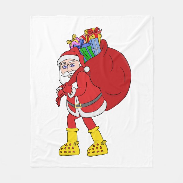 Jultomten med stora Gulter Fleecefilt (Framsidan)