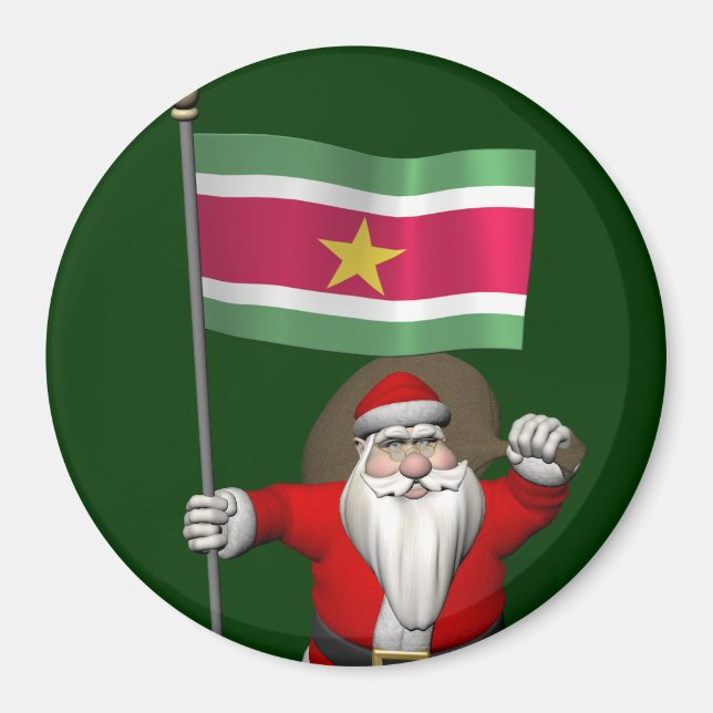 Jultomten med Surinam-tecken Magnet (Framsidan)