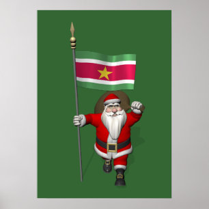 Jultomten med Surinam-tecken Poster