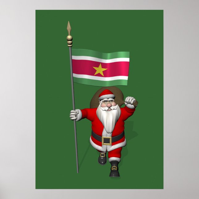 Jultomten med Surinam-tecken Poster (Framsidan)
