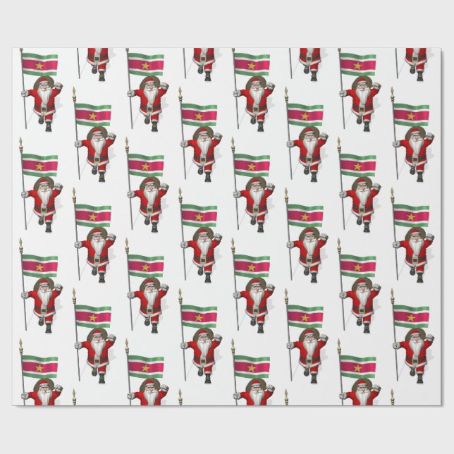 Jultomten med Surinam-tecken Presentpapper (Platt)