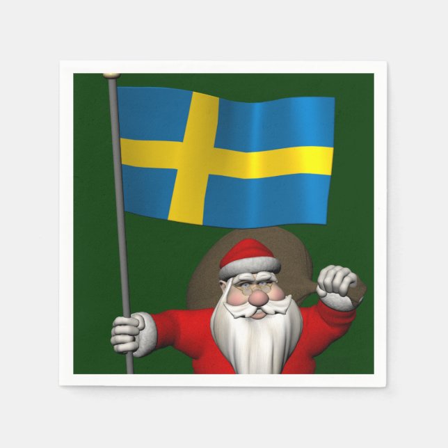 Jultomten med Sverige Pappersservett (Framsidan)