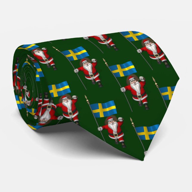 Jultomten med Sverige Slips (Rullad)