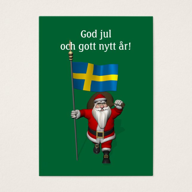 Jultomten med Sverige Visitkort (Framsidan)