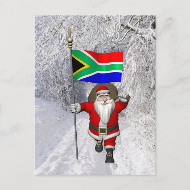 Jultomten med syd-Afrika Helg Vykort (Framsida)