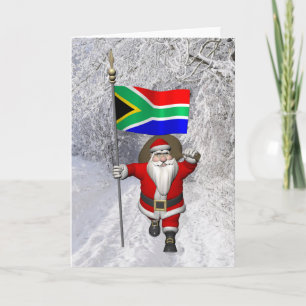 Jultomten med syd-Afrikans tecken Helgkort