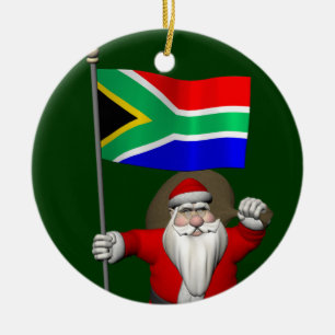Jultomten med syd-Afrikans tecken Julgransprydnad Keramik
