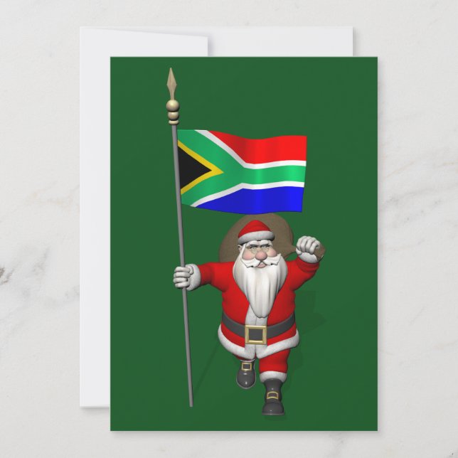 Jultomten med syd-Afrikans tecken Julkort (Framsida)