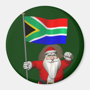 Jultomten med syd-Afrikans tecken Magnet