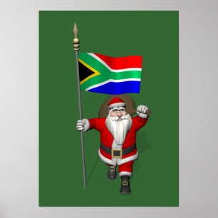 Jultomten med syd-Afrikans tecken Poster