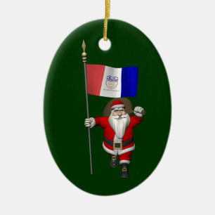 Jultomten med tecken på Cleveland Julgransprydnad Keramik