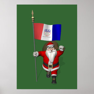Jultomten med tecken på Cleveland Poster