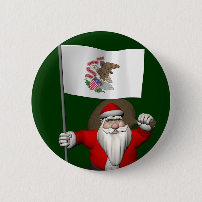 Jultomten med tecken på illinois knapp (Framsida)