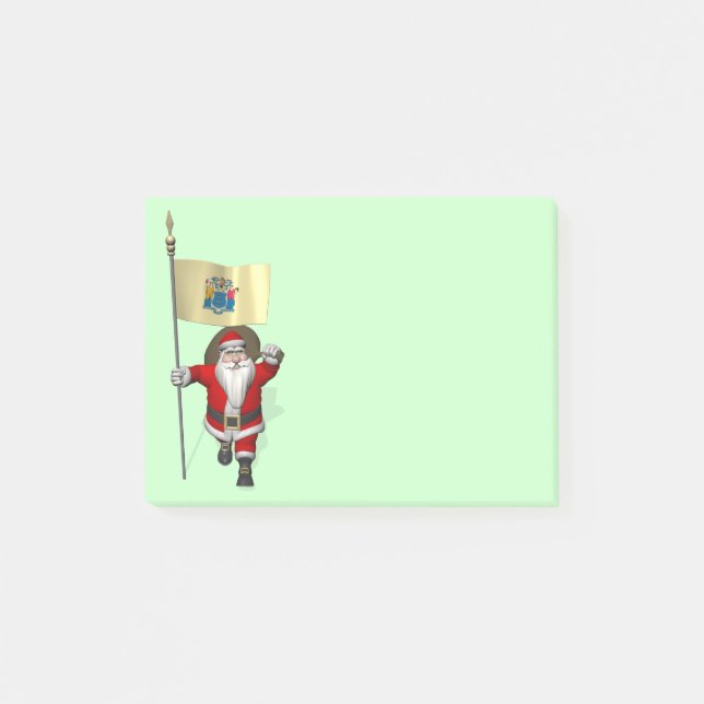 Jultomten med tecken på New jersey Post-it Block (Framsida)
