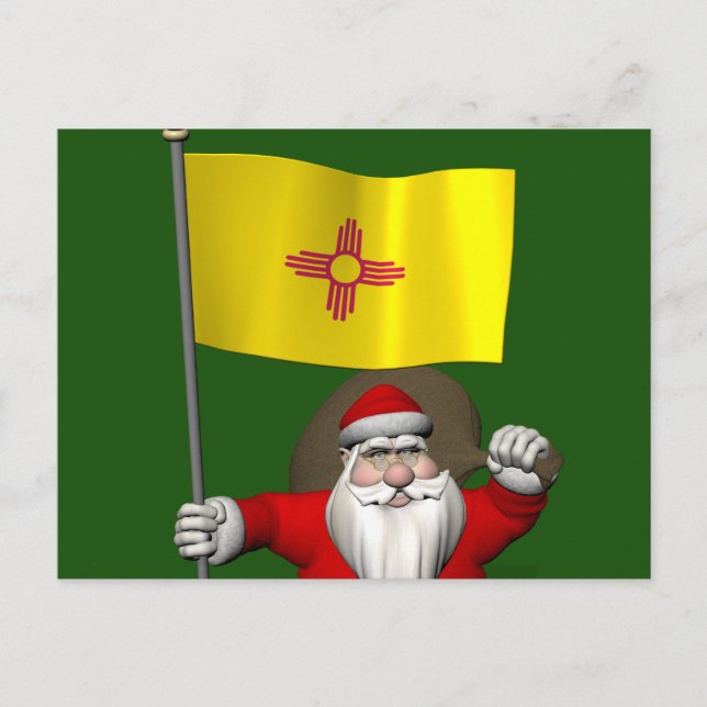 Jultomten med tecken på New mexico Helg Vykort (Framsida)