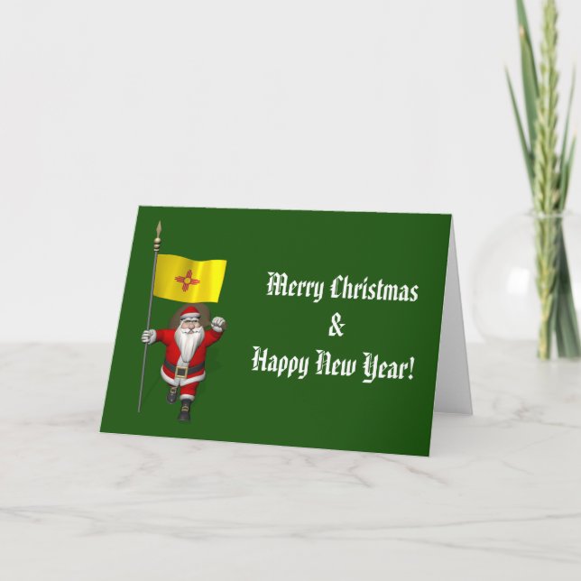 Jultomten med tecken på New mexico Helgkort (Framsida)