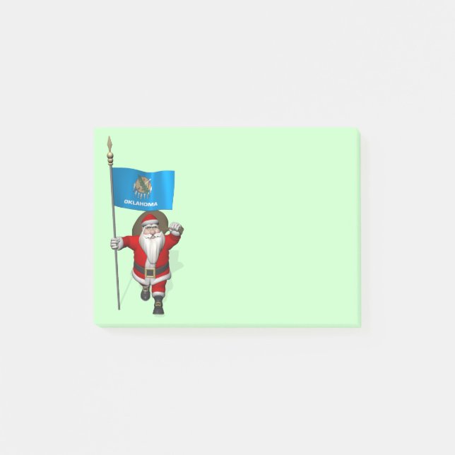 Jultomten med tecken på Oklahoma Post-it Block (Framsida)